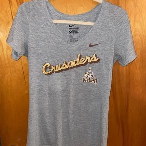 Gray Nike Valparaiso Crusaders V Neck Top